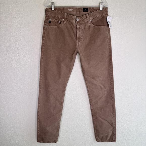 AG Adriano Goldschmied Graduate Jeans Mens 32 X 33 Corduroy Tailored Chino Beige